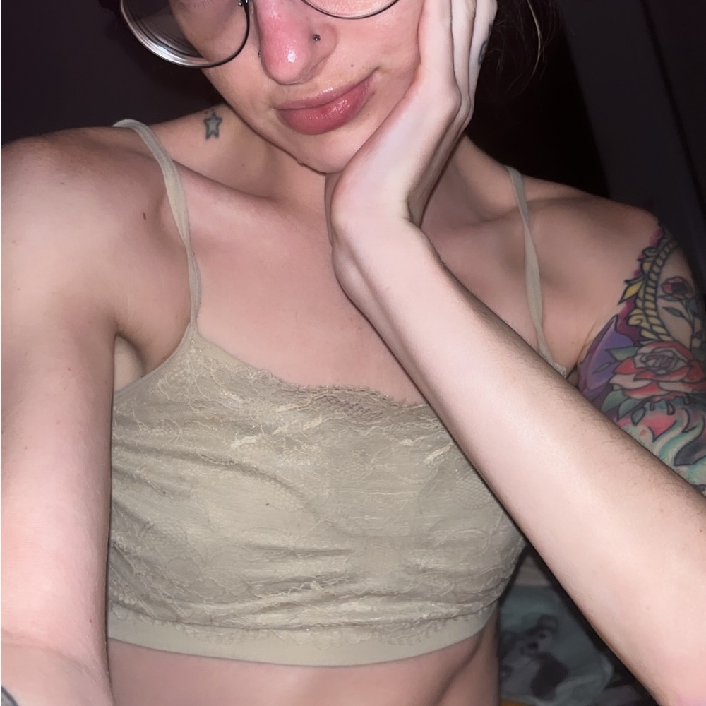 Cream lace bralette